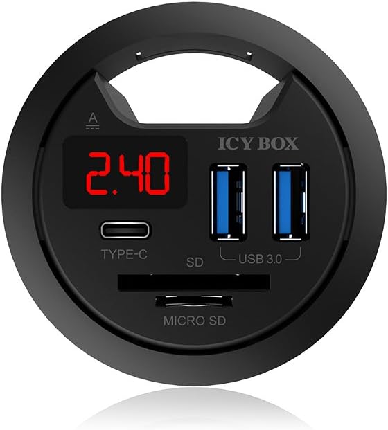 Icy Box Hub da Tavolo USB 3.0 con USB-C e Ricarica - immagine 2