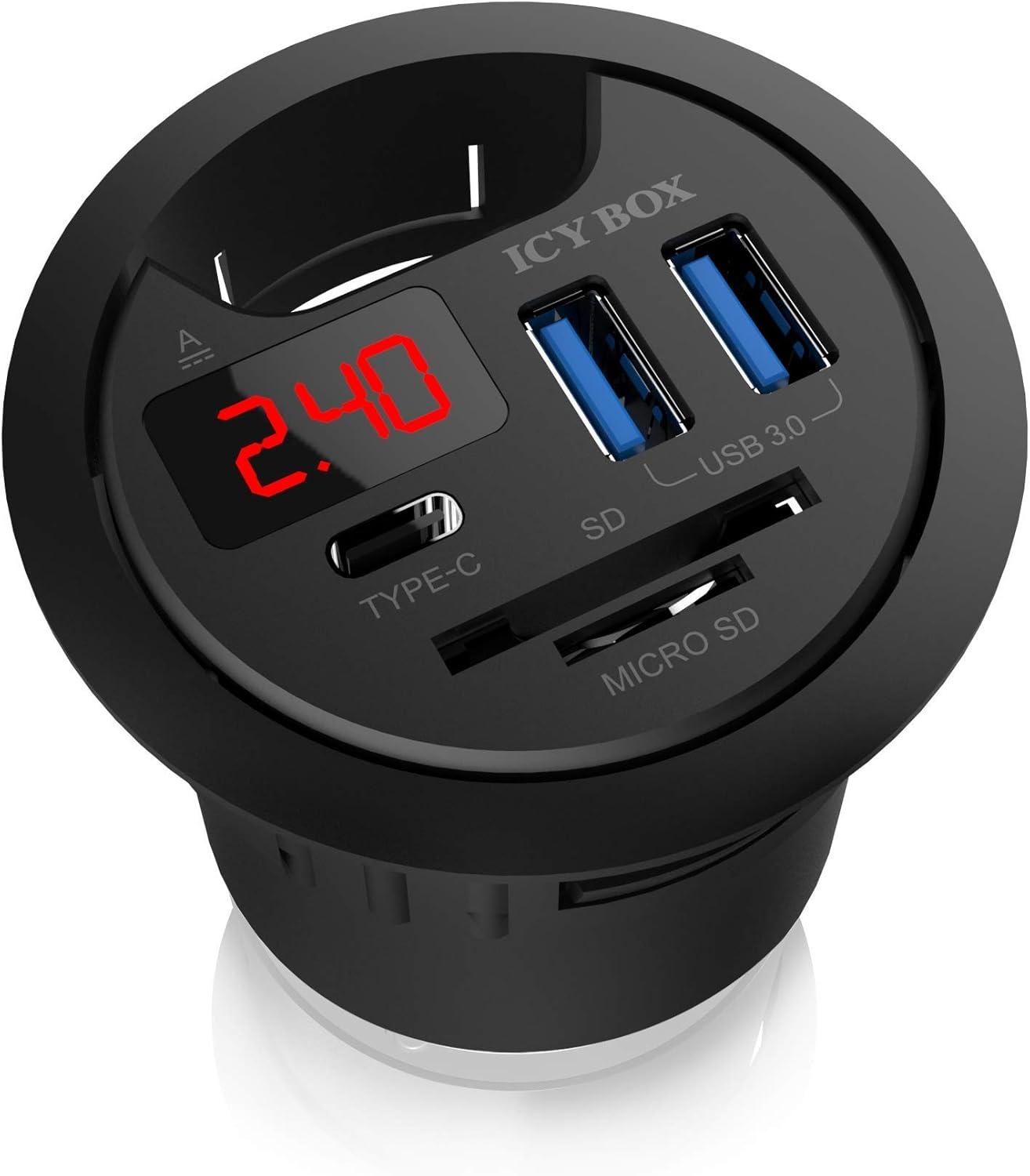 Icy Box Hub da Tavolo USB 3.0 con USB-C e Ricarica - immagine 6