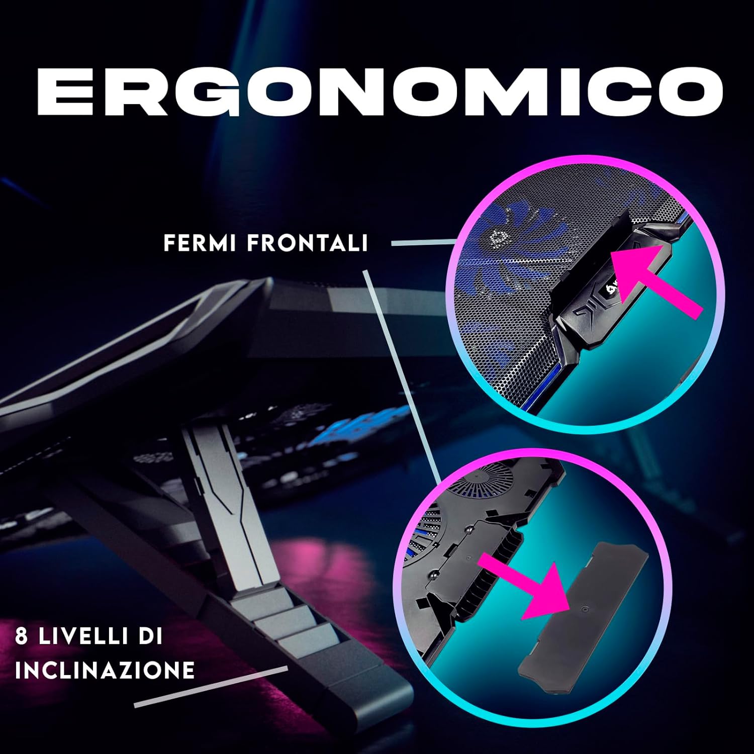 Klim Cyclone - Base di Raffreddamento PC Portatile Blu - immagine 5