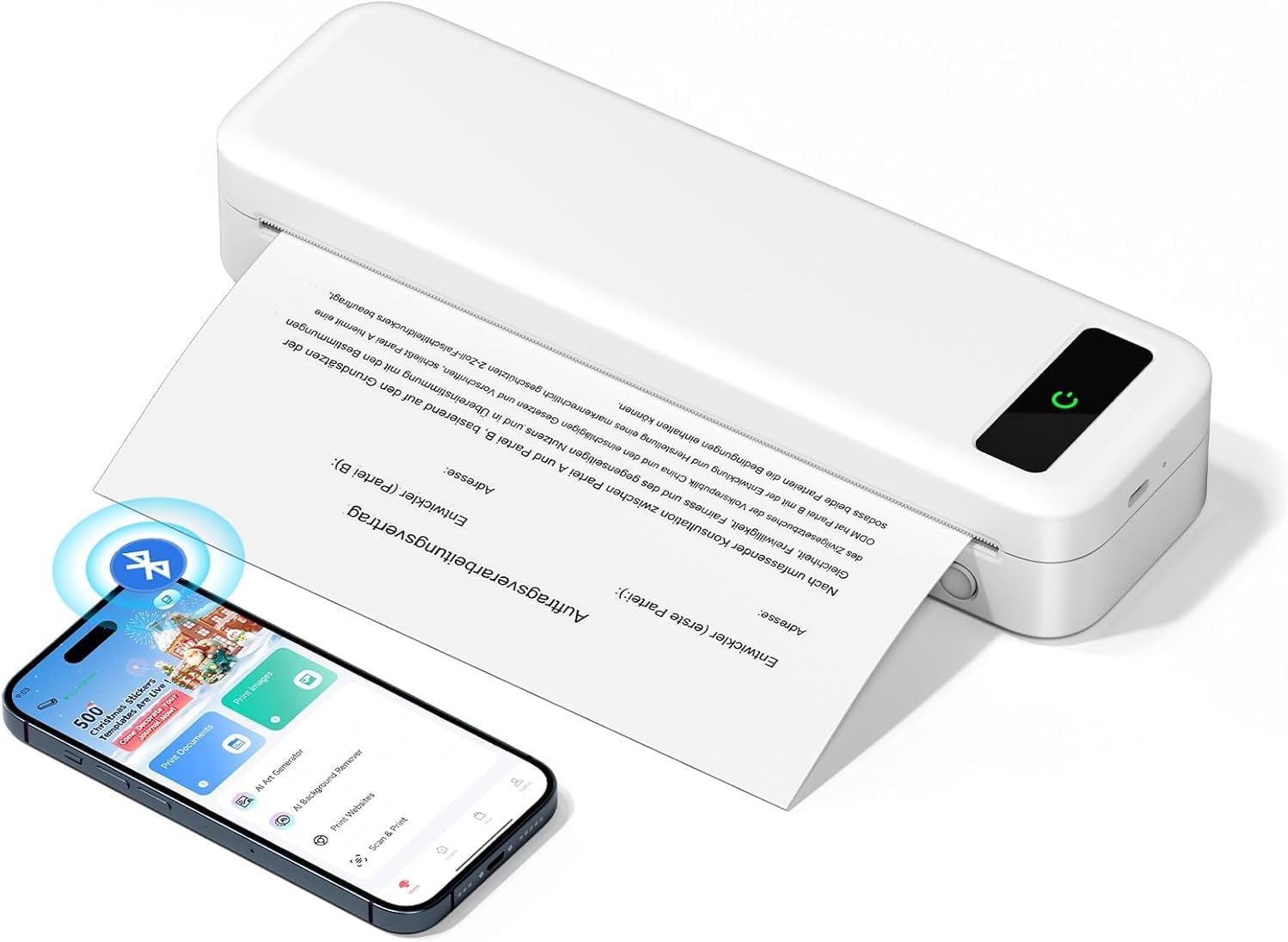 Stampante Portatile A4 Termica Wireless Bluetooth - immagine 1