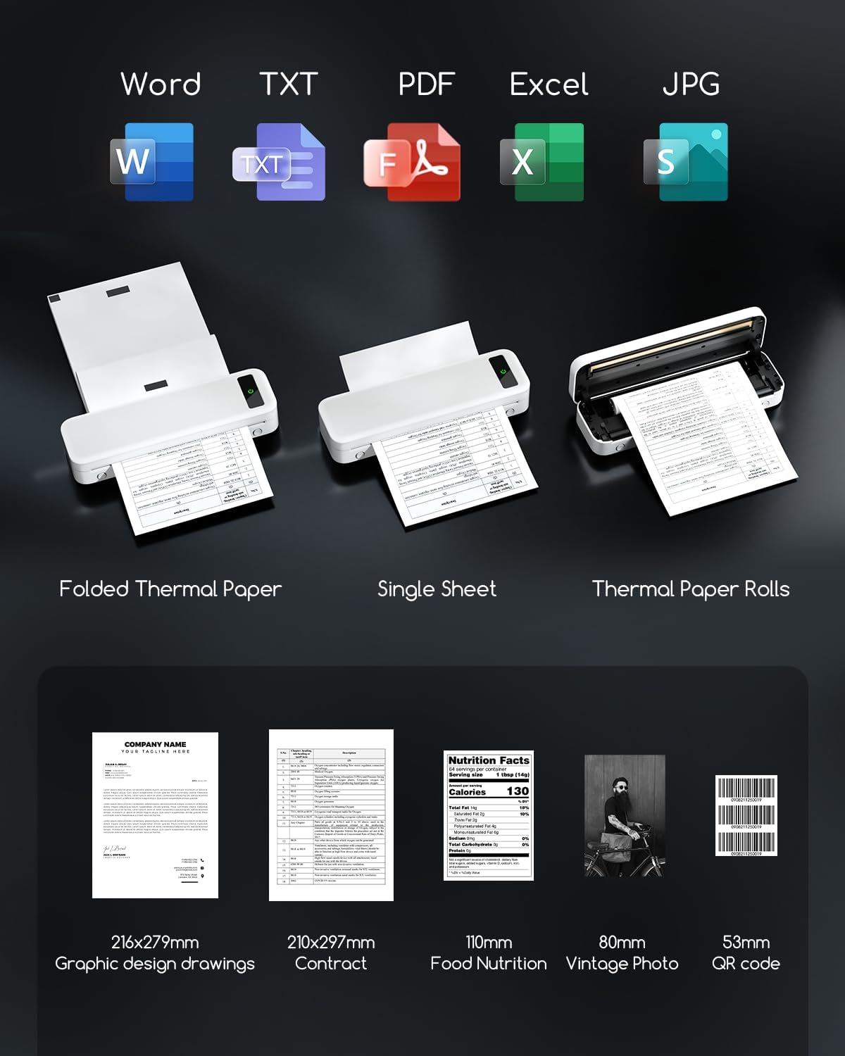 Stampante Portatile A4 Termica Wireless Bluetooth - immagine 3