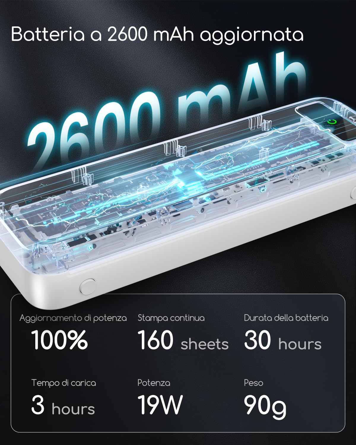 Stampante Portatile A4 Termica Wireless Bluetooth - immagine 4