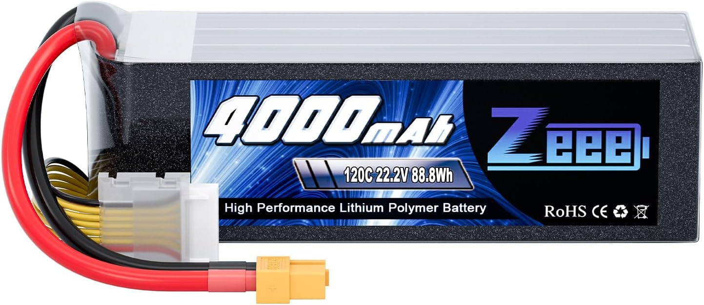 Zeee 6S LiPo 4000mAh 22.2V 120C Batteria Softpack - immagine 1