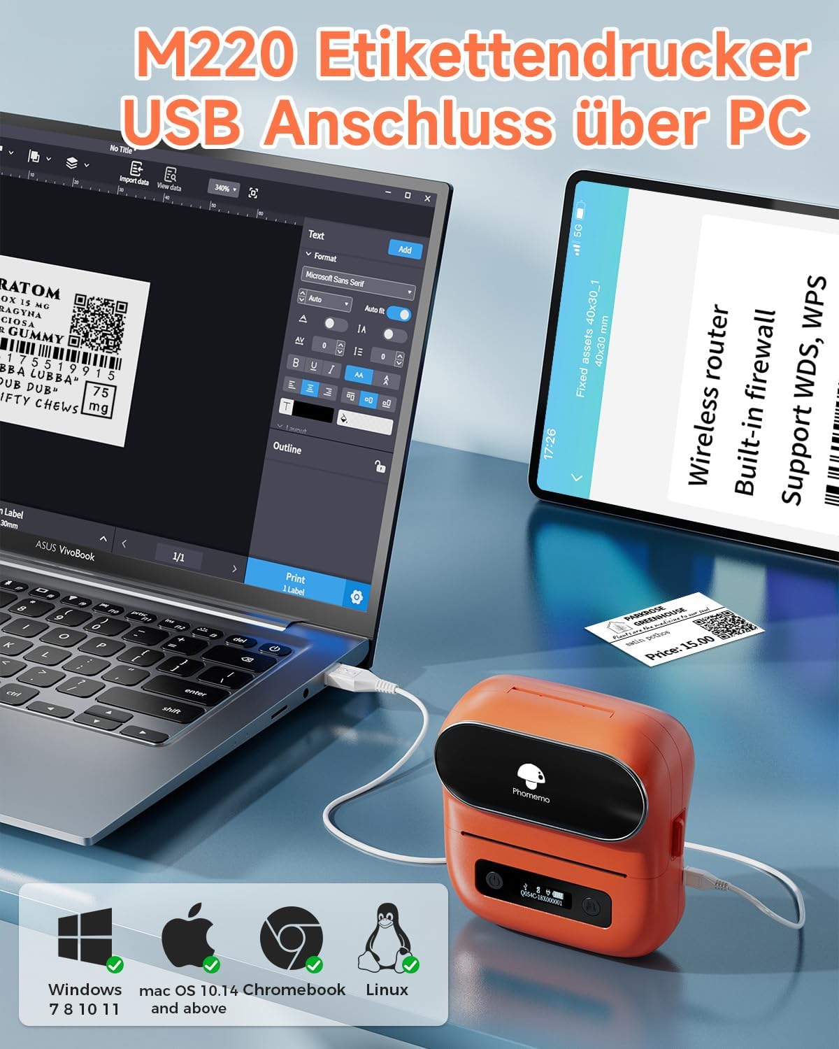 Phomemo M220 Stampante Termica Etichette Bluetooth - immagine 4