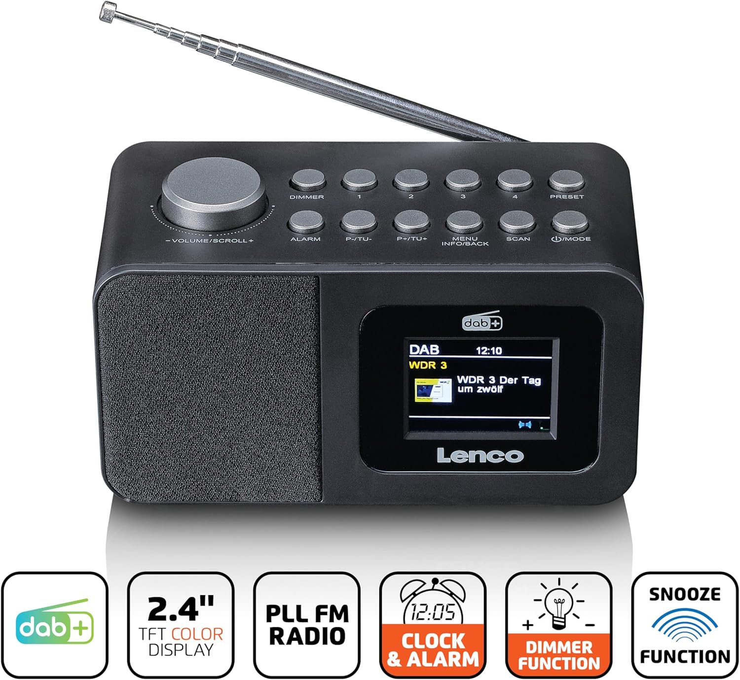 Lenco CR-625BK Radiosveglia DAB+/FM Nera - immagine 3