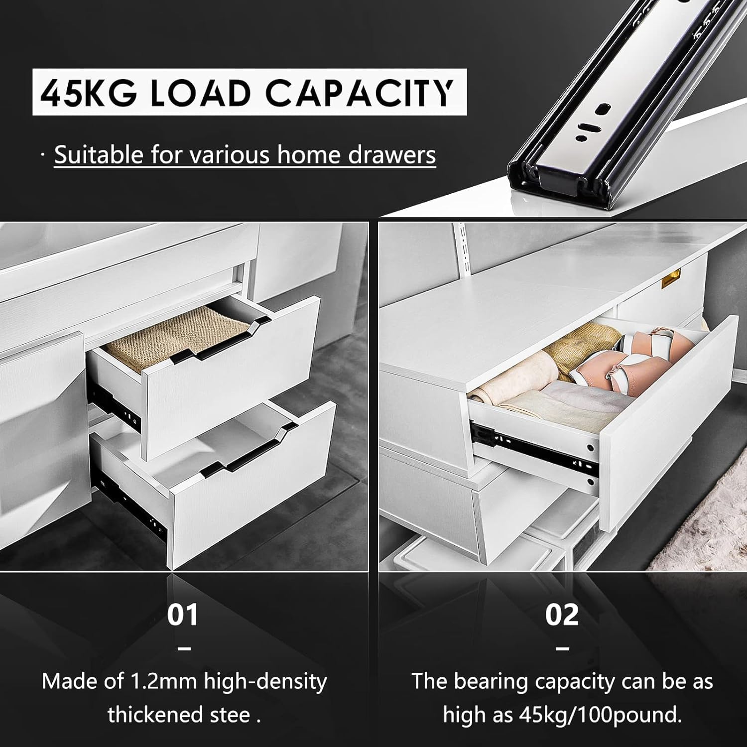 Aolisheng 5 Paia Guide per Cassetti 600mm - immagine 4