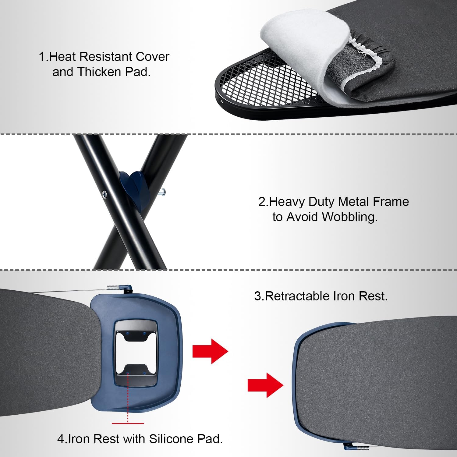 Duwee Asse da Stiro Extra Large con Ruote 135x46cm - immagine 3