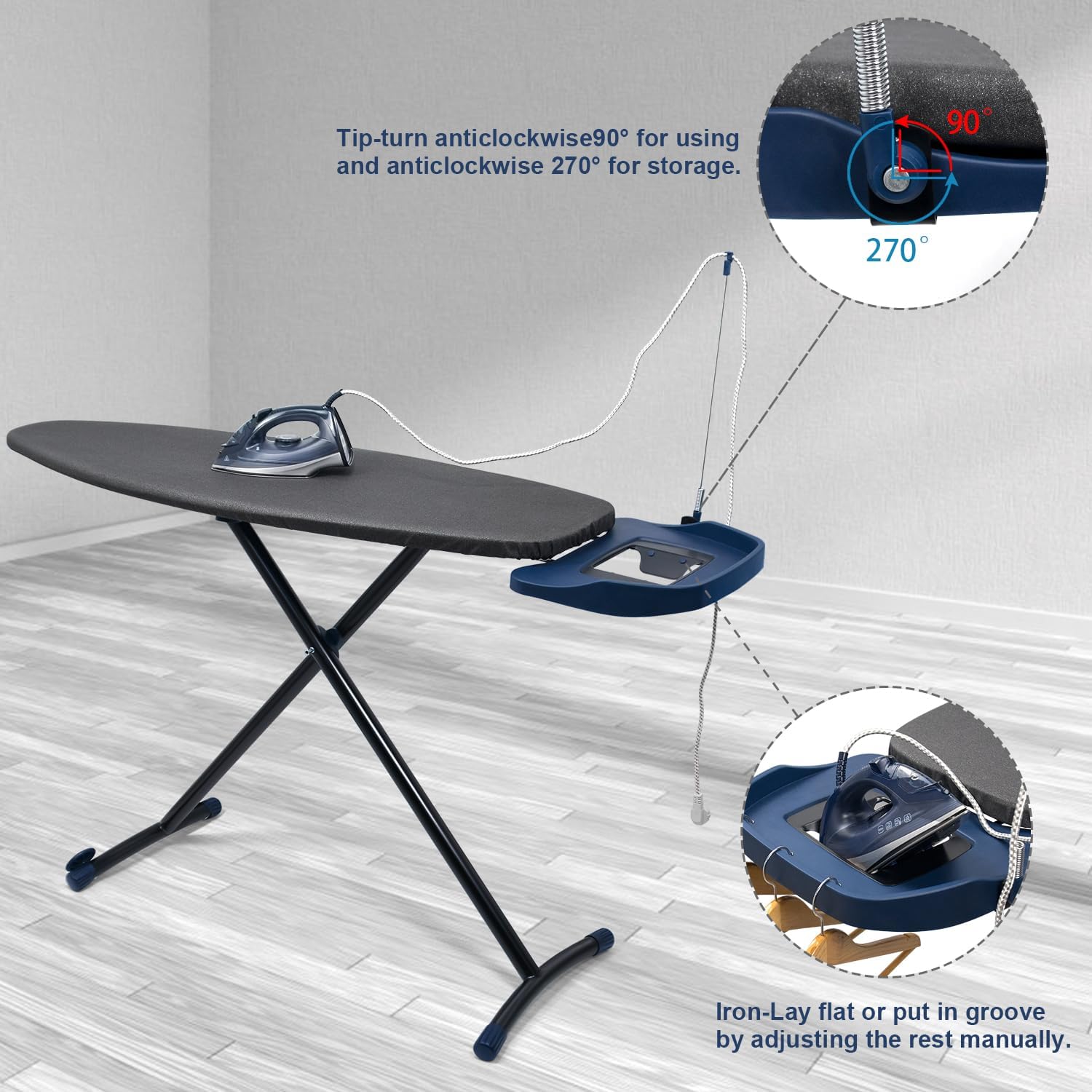 Duwee Asse da Stiro Extra Large con Ruote 135x46cm - immagine 4