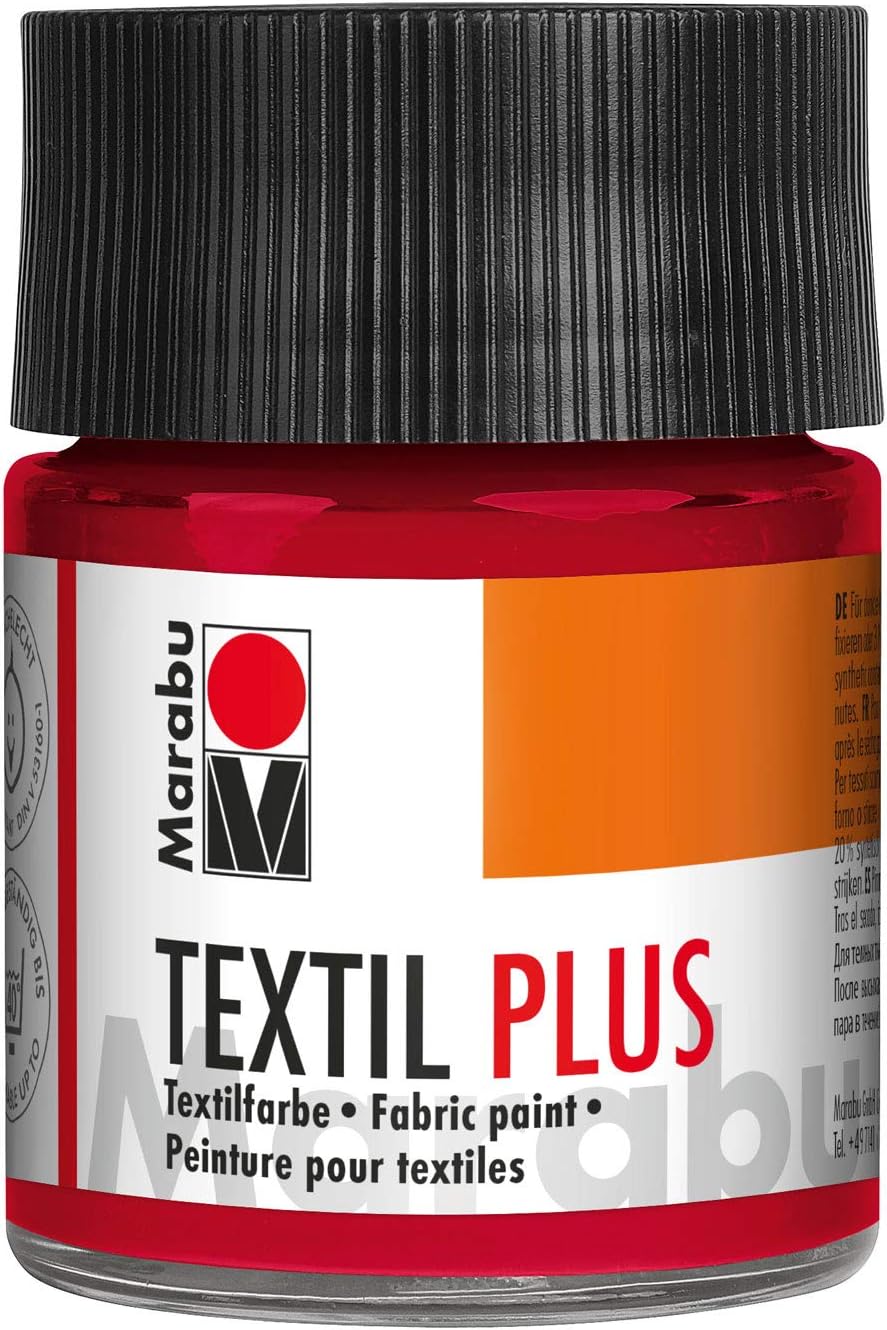 Marabu 032 - Pittura Textil Plus Paint 50 ml, Rosso Carmine - immagine 1
