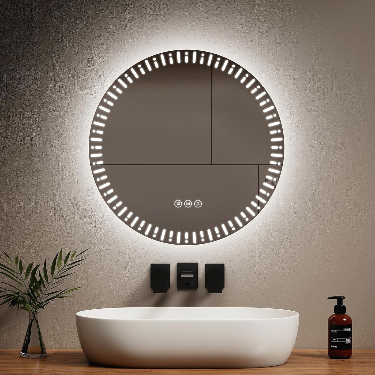 Emke Specchio Rotondo Bagno LED Retroilluminato 60cm