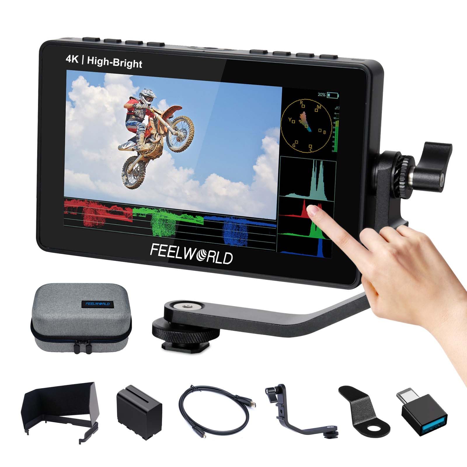 FEELWORLD F5 Prox - Monitor da Campo per Fotocamera 1600 Nit