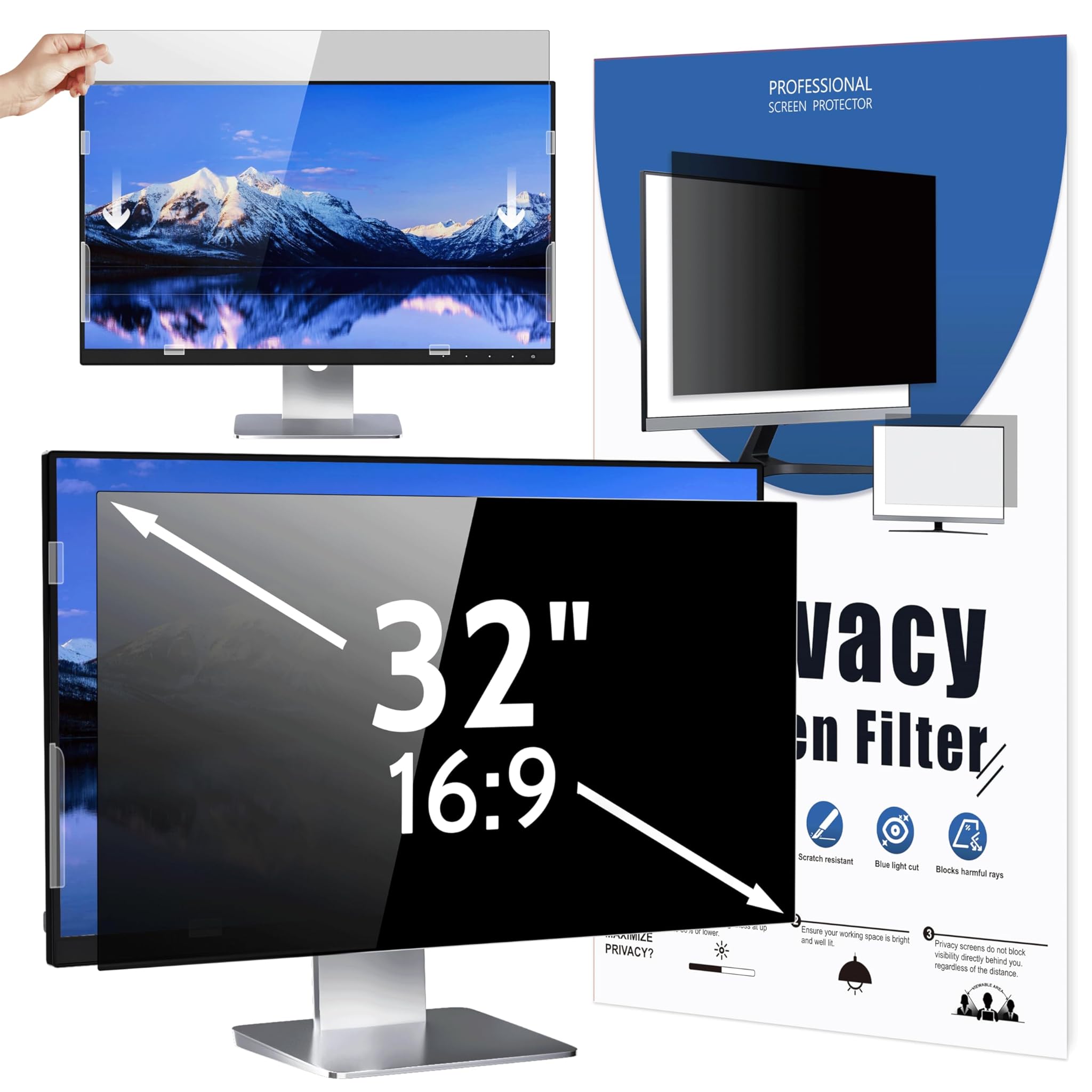 Mamol Filtro Privacy 32 Pollici per Laptop 16:9