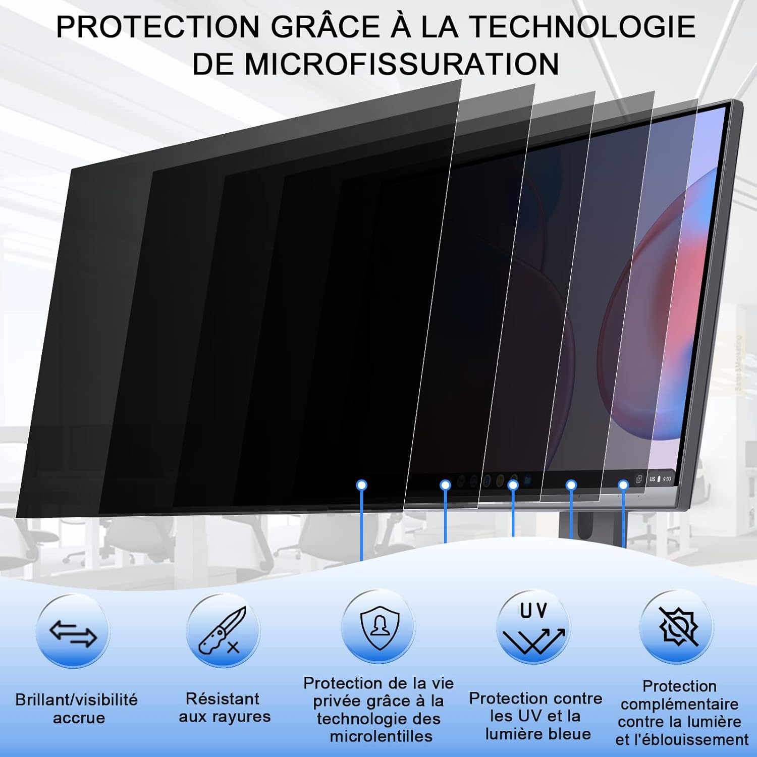 Mamol Filtro Privacy 32 Pollici per Laptop 16:9 - immagine 3