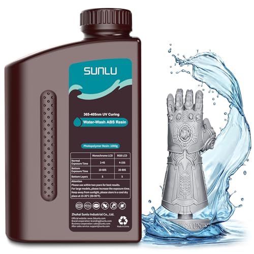 SUNLU Resina ABS Lavabile ad Acqua 4KG, Grigio