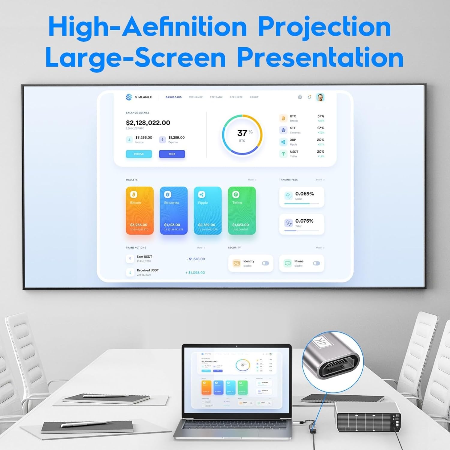 Adattatore HDMI USB C 4K Thunderbolt 3/4 - immagine 6
