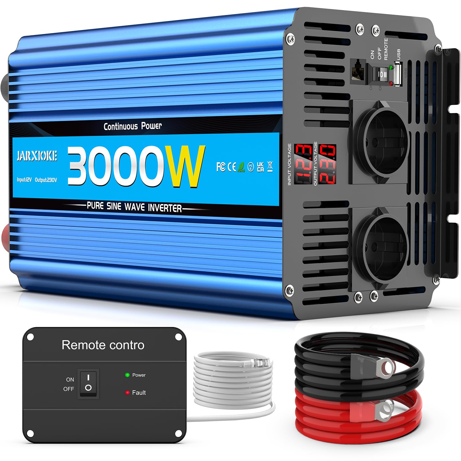 Inverter Onda Pura 3000W 12V-220V/230V per Auto Camper