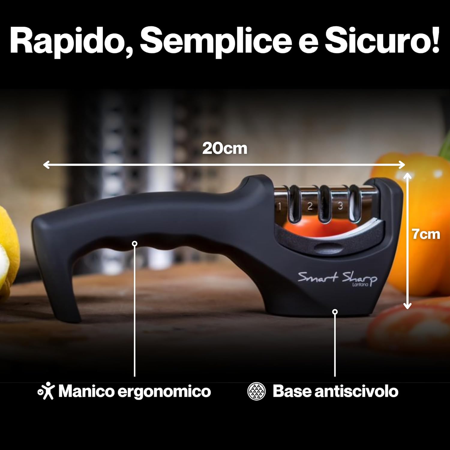 Lantana Smart Sharp - Affilacoltelli Manuale a 3 Fasi - immagine 3