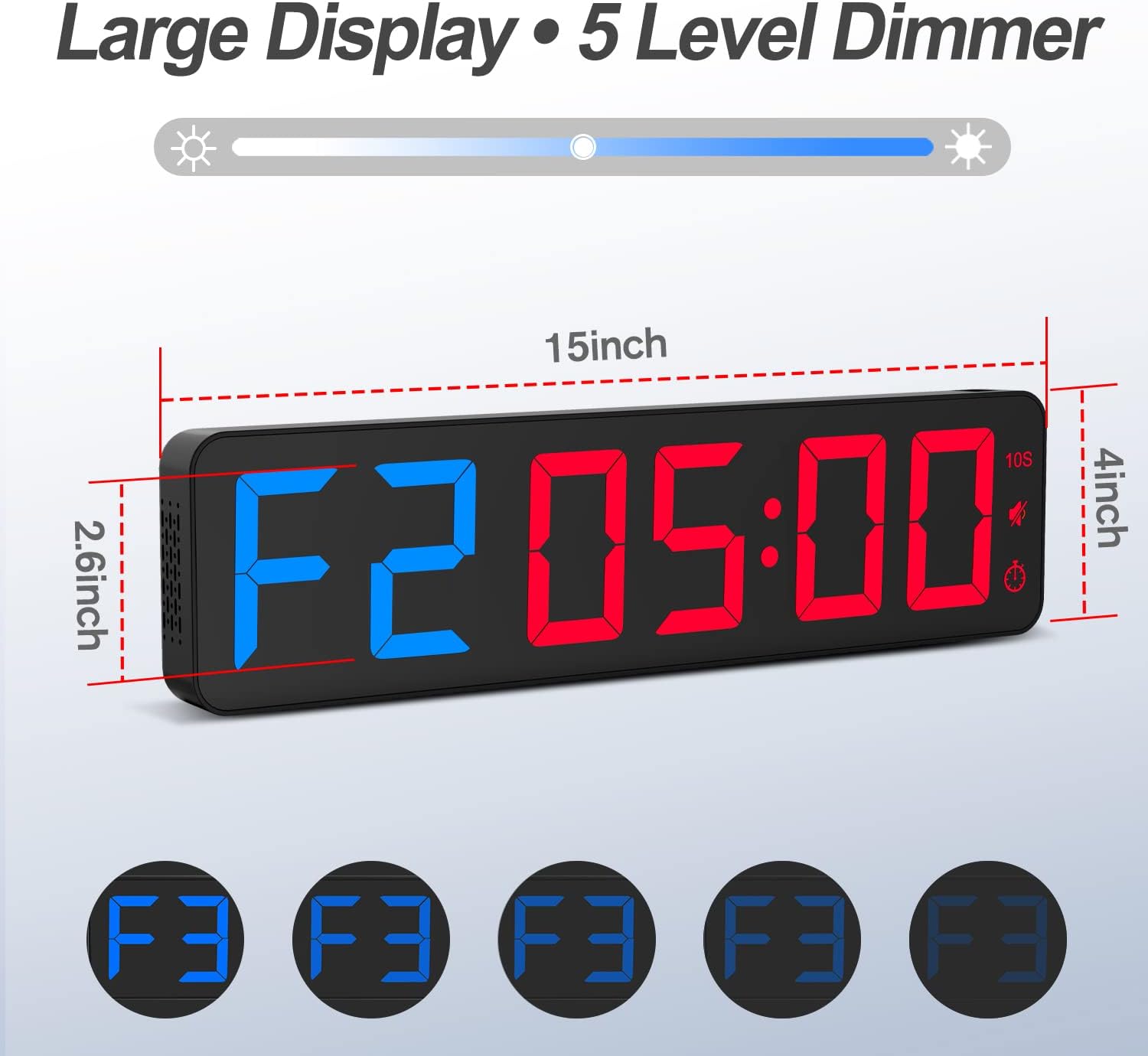 Palestra Timer 15'' Orologio Digitale LED con Telecomando - immagine 2