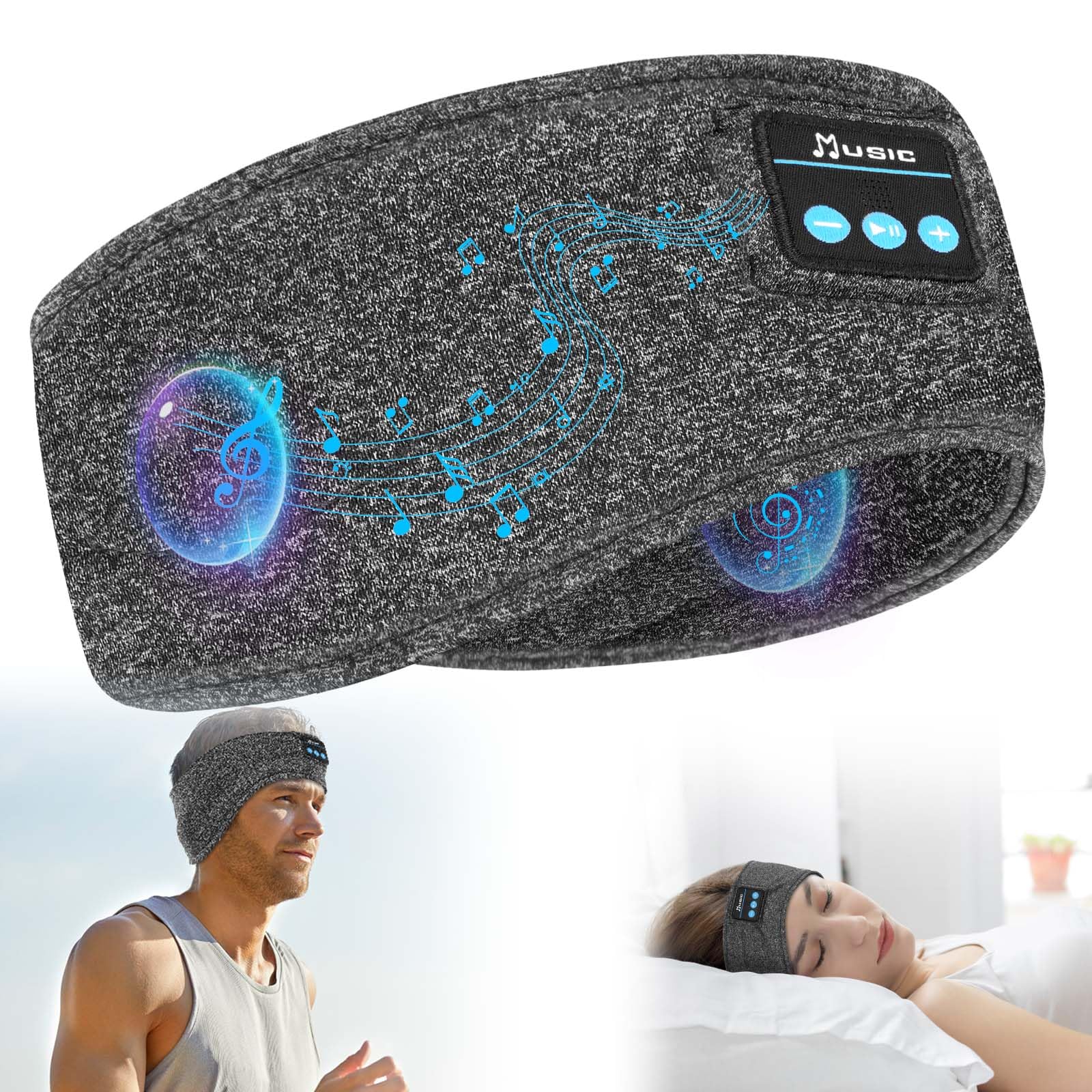 Flintronic Cuffie per Dormire - Fascia Bluetooth V5.0