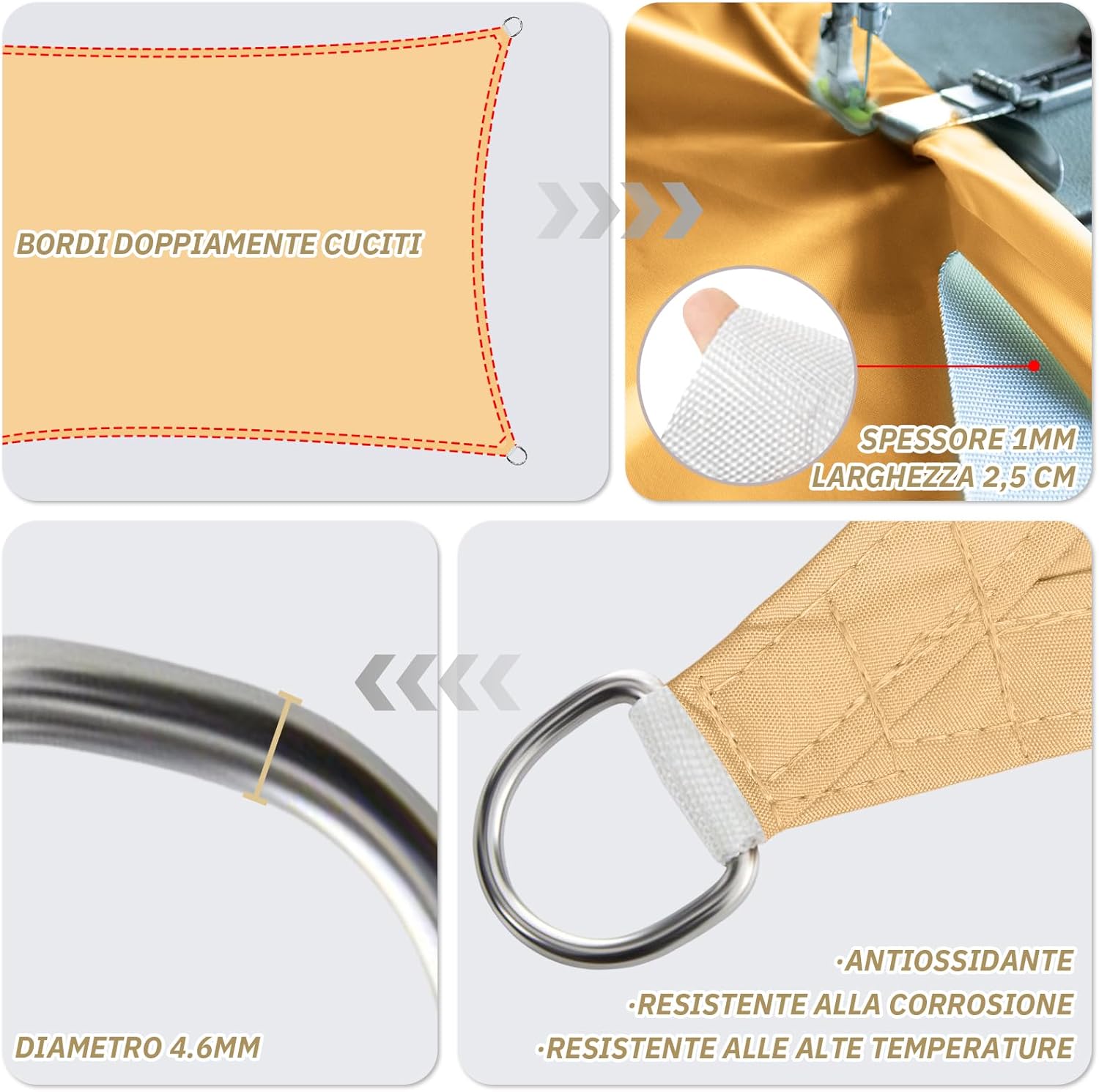 Heng Feng Tenda a Vela Impermeabile Rettangolare - immagine 3