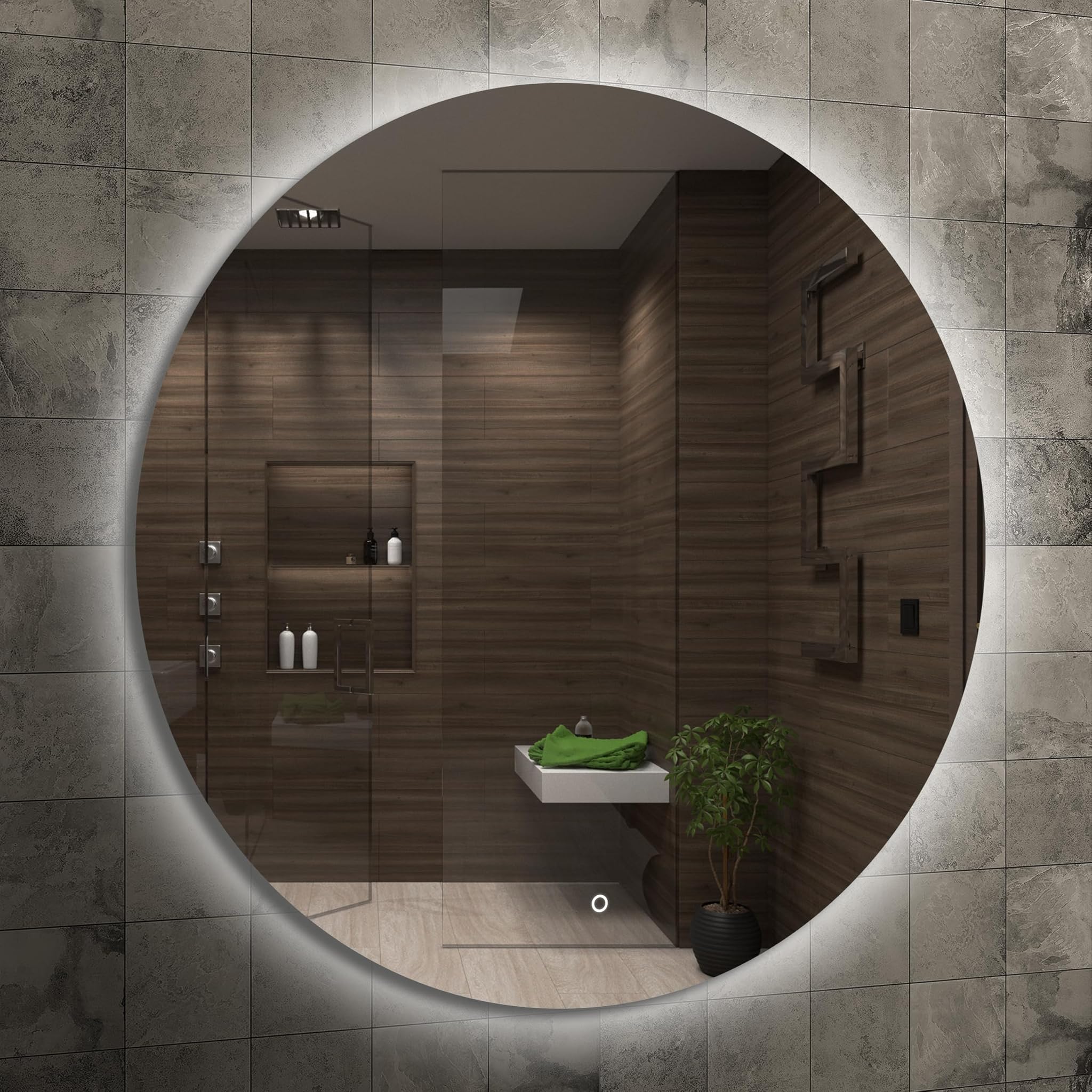 Home Glow Venti Specchio Bagno Circolare LED 60cm