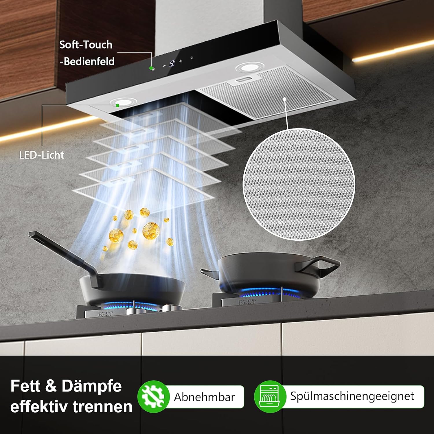 Topstrong Cappa Aspirante 60 cm Acciaio Inox 700 m³/h - immagine 4