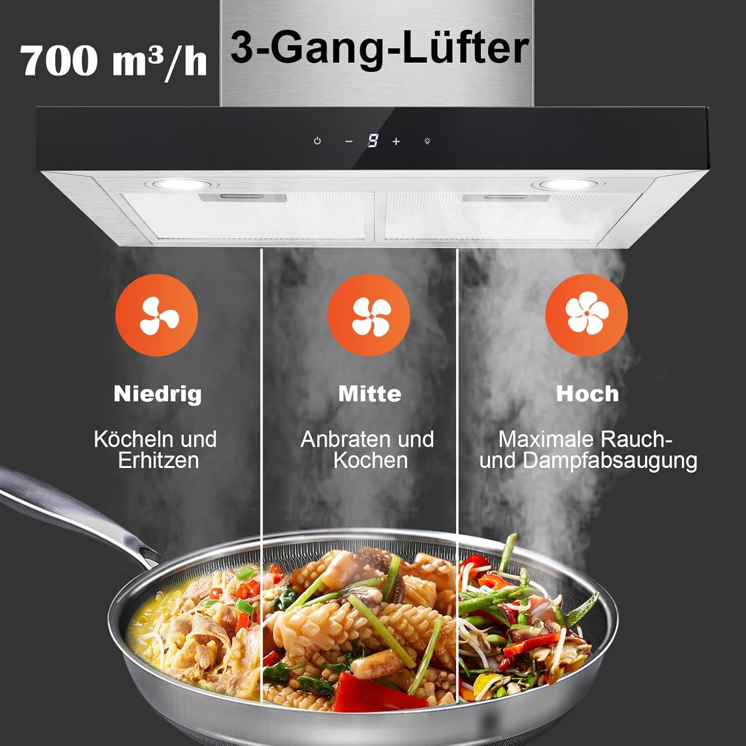 Topstrong Cappa Aspirante 60 cm Acciaio Inox 700 m³/h - immagine 6