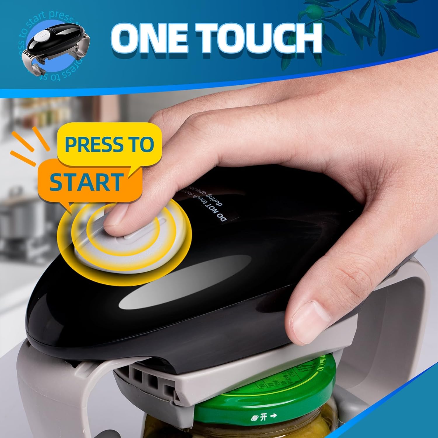 Yuet Apriscatole Elettrico Automatico, Nero - immagine 2