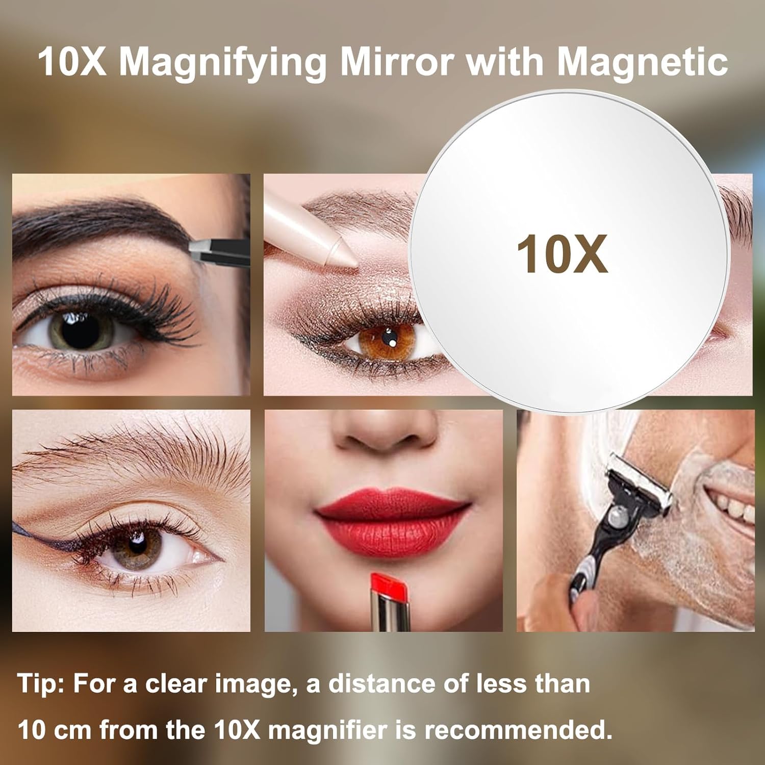 Specchio Trucco con Illuminazione 10x Ingrandimento - immagine 3