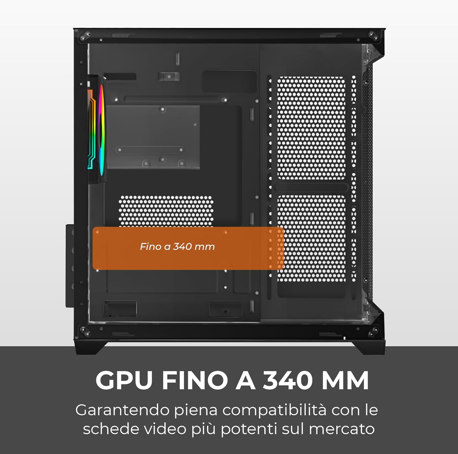 Noua Vision ZK100 Mini Nero - Case Micro ATX PC Gaming - immagine 5