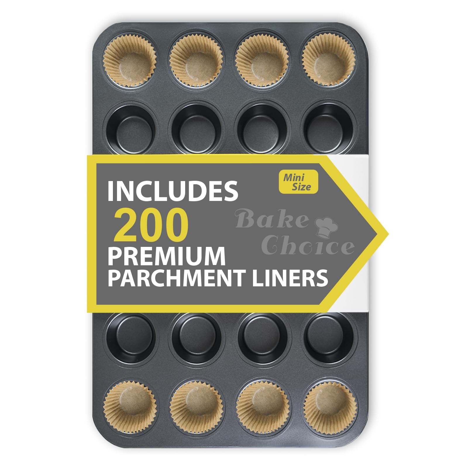 Teglia Muffin 24 con 200 Pirottini in Carta