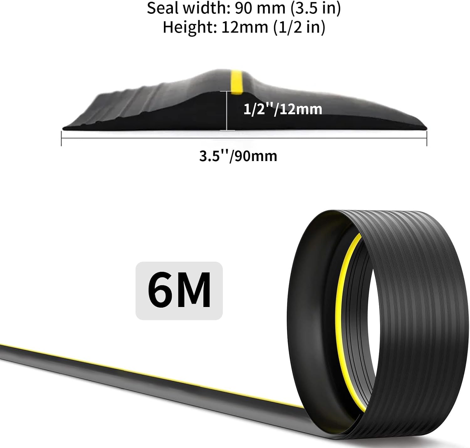 Guarnizione Soglia Porta Garage 6M, Nera - immagine 2