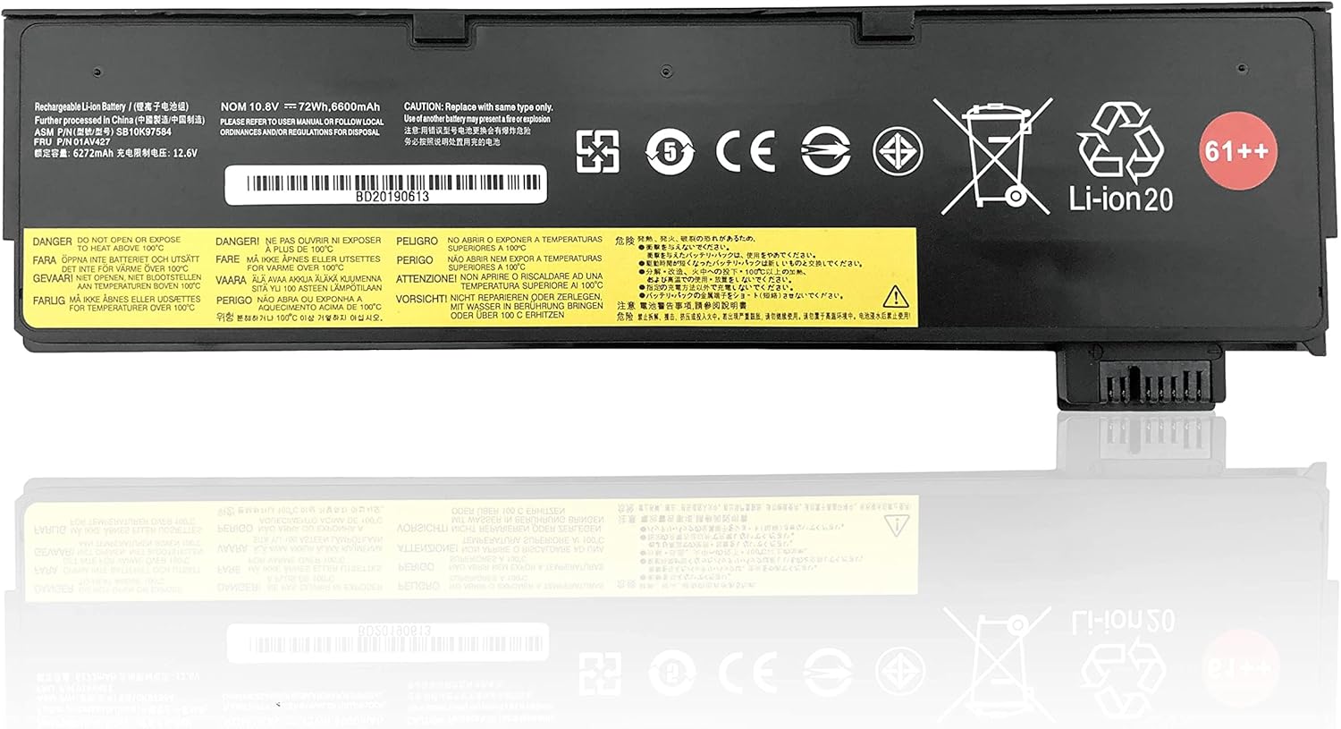 Batteria Ricambio Lenovo ThinkPad T470 T480 72Wh - immagine 1