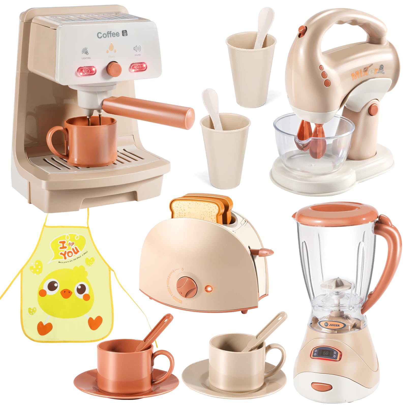 Cucina giocattolo per bambini con macchina del caffè