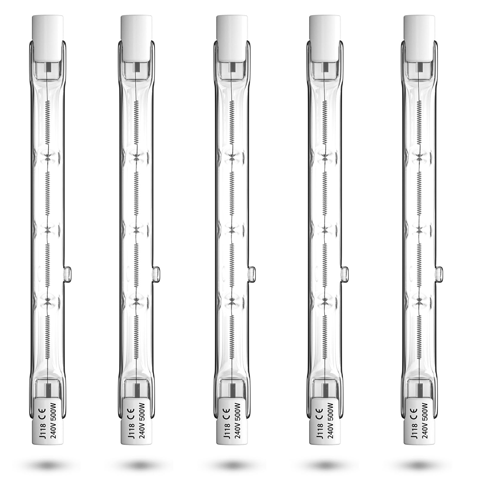 Luxvista 500W R7s 118mm Lampadina Alogena Lineare (5 Pezzi)