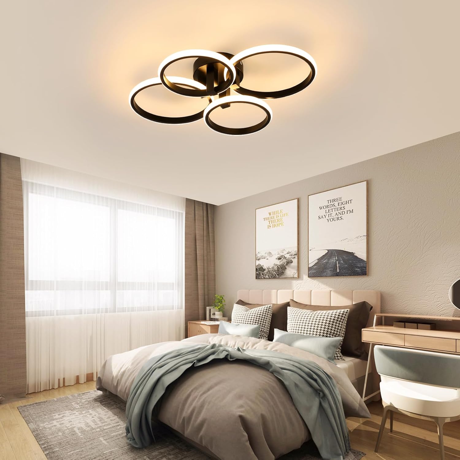 Delipop Plafoniera LED Soffitto Moderna 48W 3000K, Nero - immagine 8