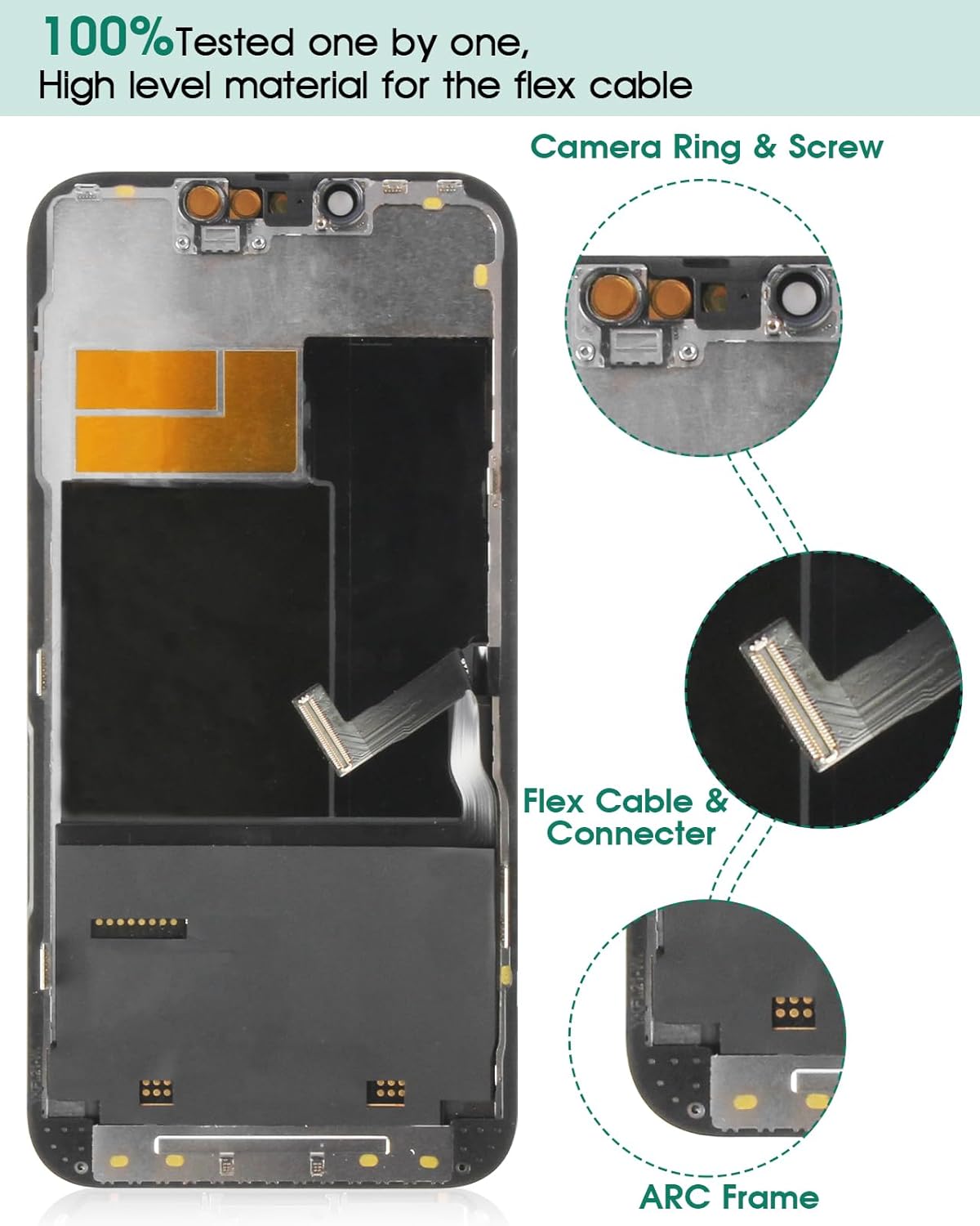 Srjtek Incell - Schermo LCD Ricambio per iPhone 13 Pro 6.1" - immagine 6