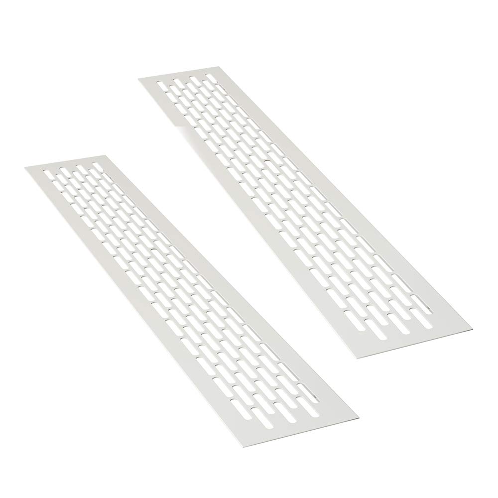 Sossai® Griglia Ventilazione Alluminio 80x8 cm, Bianco (2 pz)