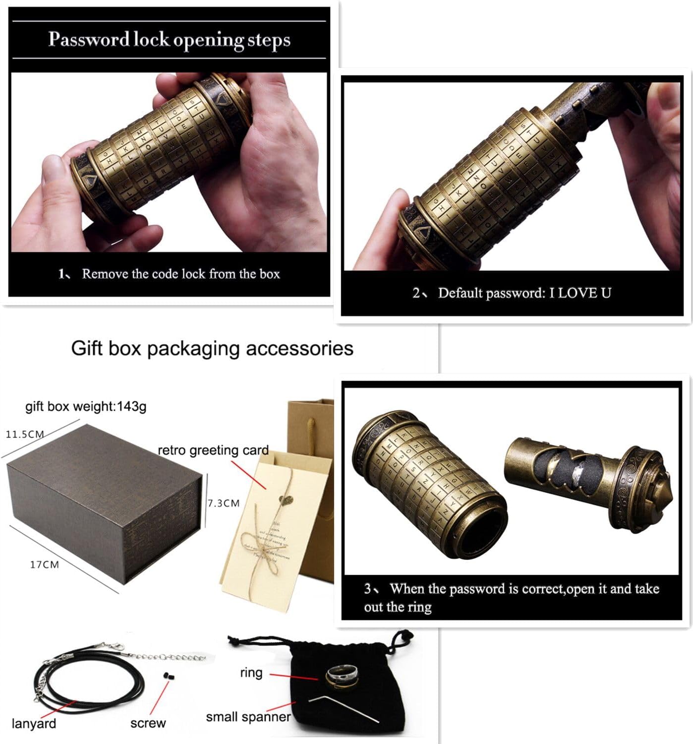 Codice da Vinci Cryptex - Lucchetto a Password - immagine 2