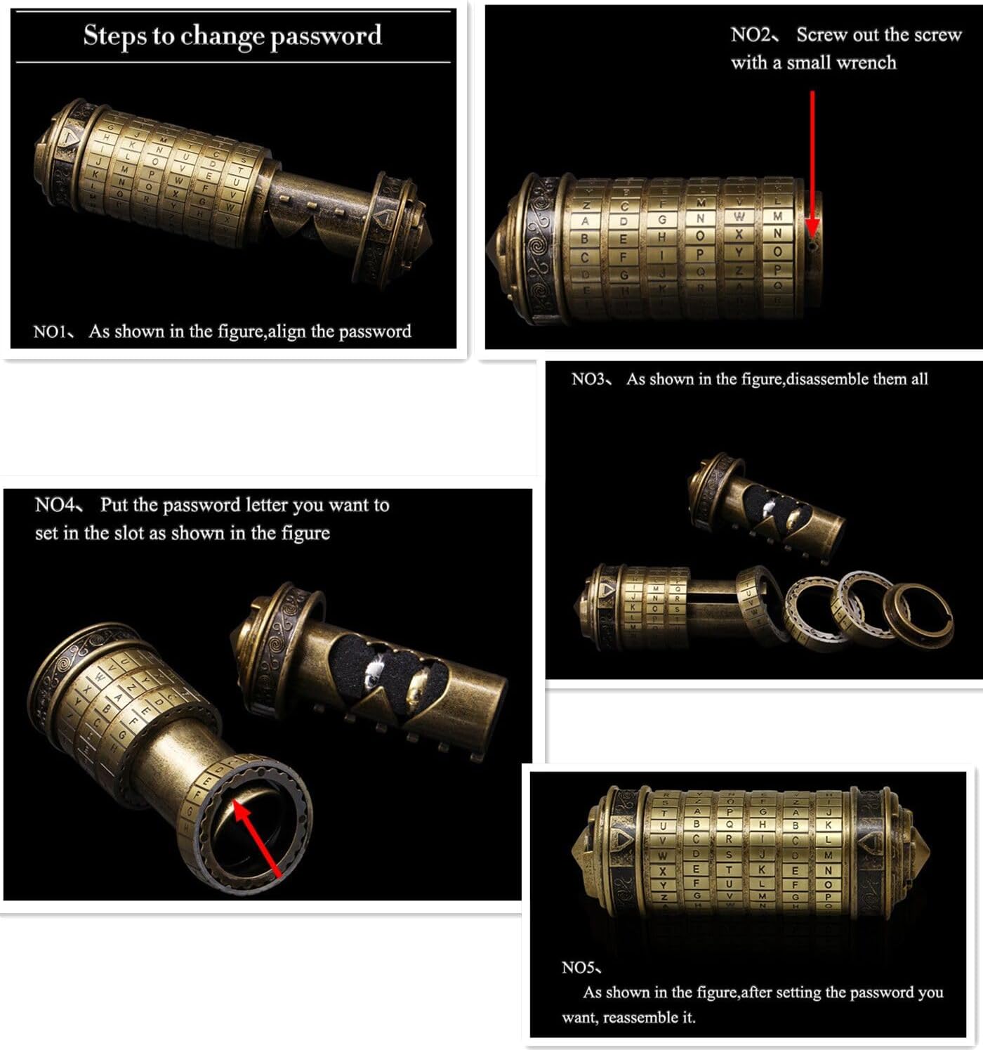Codice da Vinci Cryptex - Lucchetto a Password - immagine 3