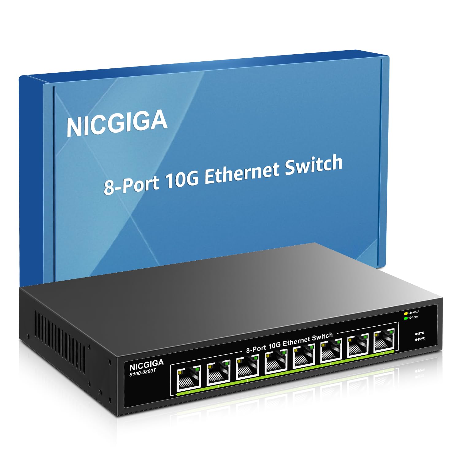 Nicgiga Switch Ethernet 8 porte 10G non gestito