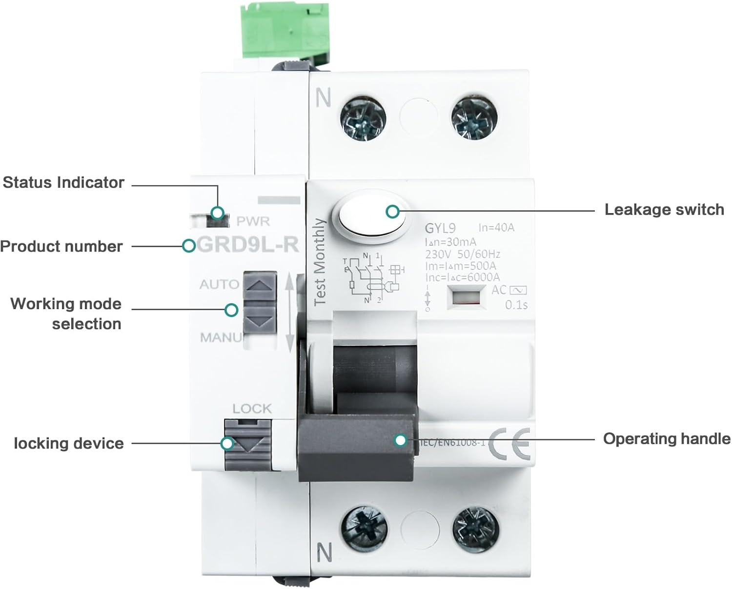 Jadeshay Interruttore Differenziale a Riarmo Automatico 40A - immagine 5