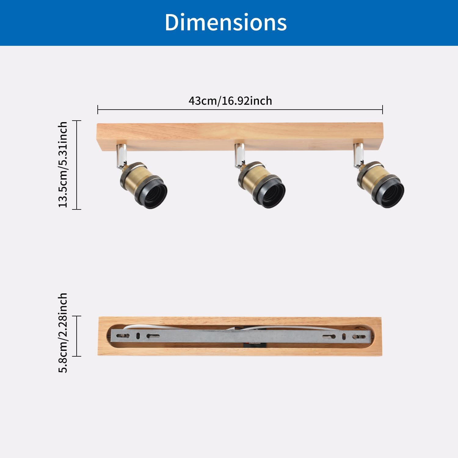 Anwio Faretti da Soffitto Bronzo con 3 Portalampade E27 - immagine 6