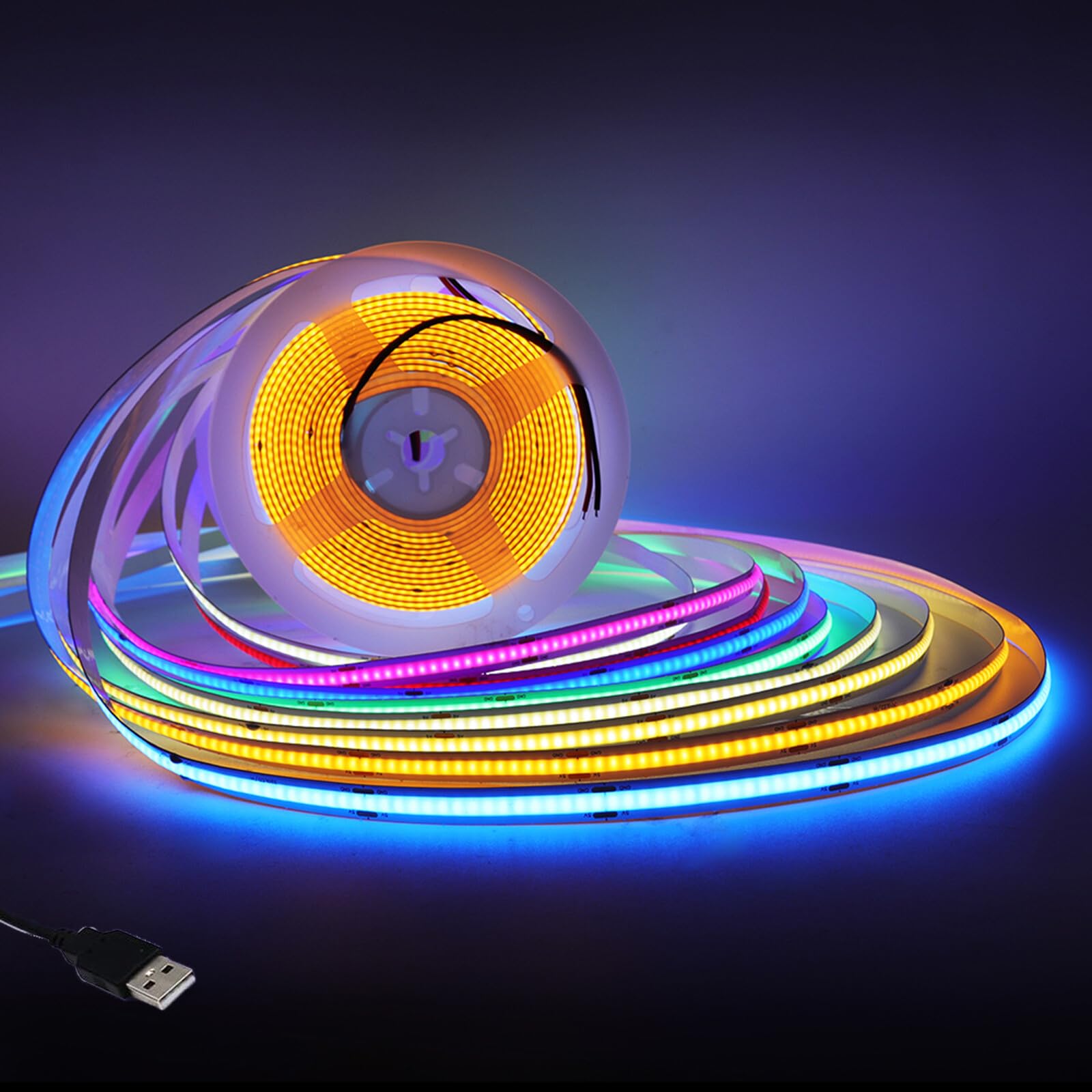 Striscia LED COB 5V 5m Bianco 6000-6500K | Hegehe | Velz