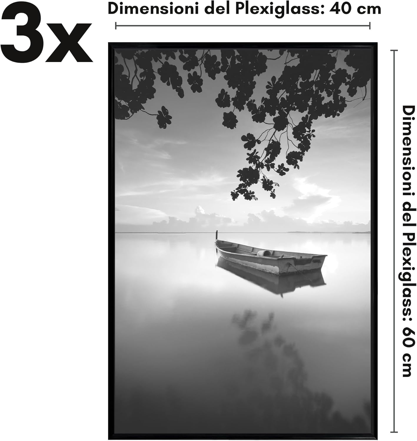 Americanflat Set 3 Cornici 40x60 cm - Nere - immagine 4