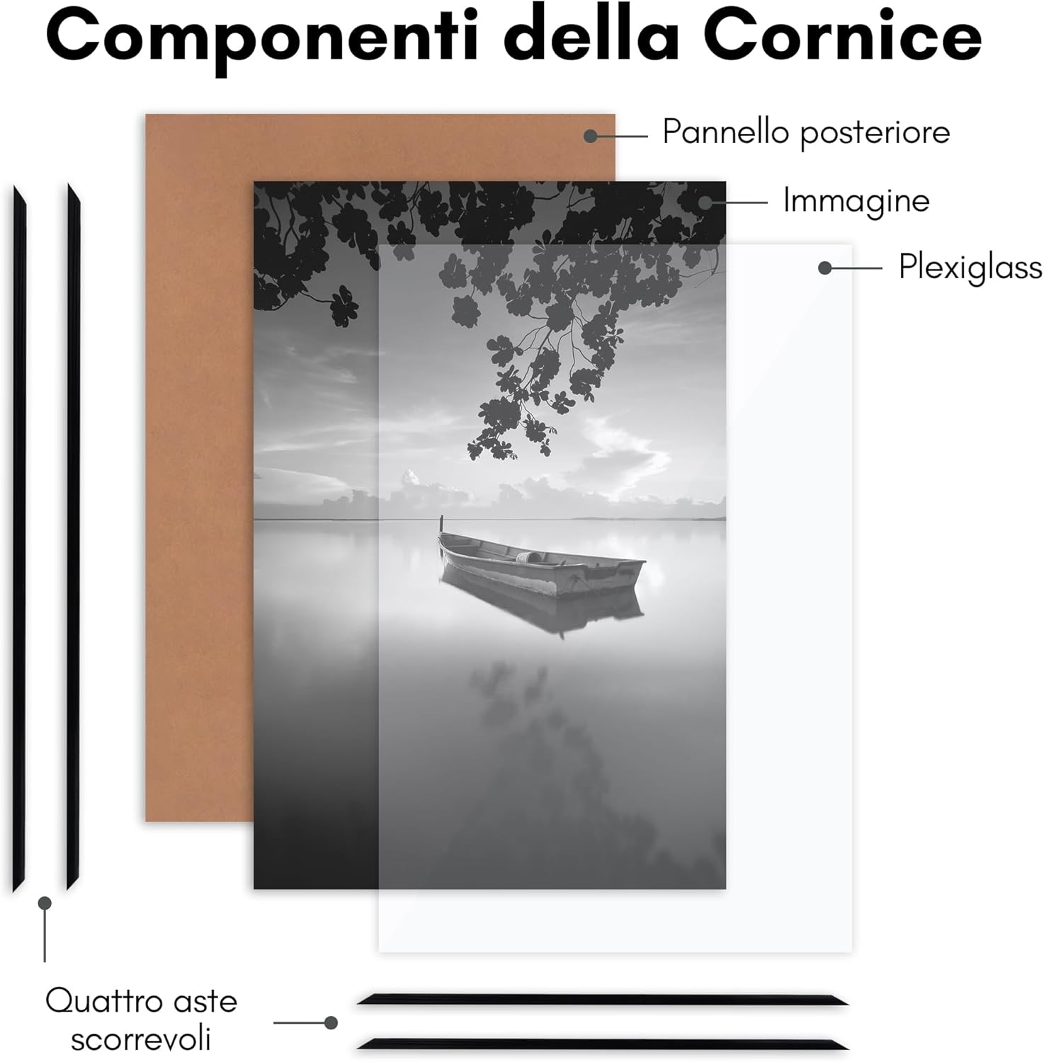 Americanflat Set 3 Cornici 40x60 cm - Nere - immagine 5