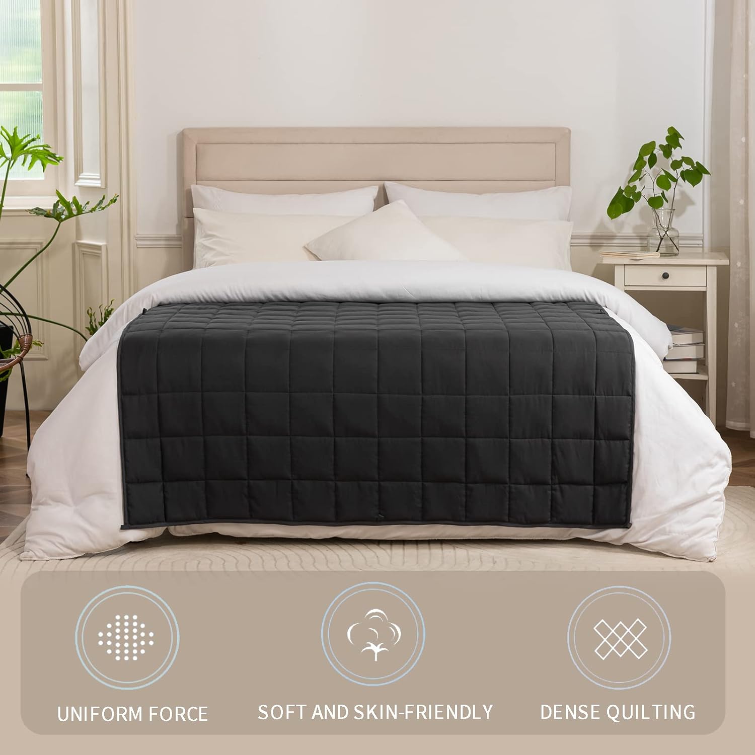 Good Nite Coperta Pesante Terapeutica 8kg, Grigio - immagine 2