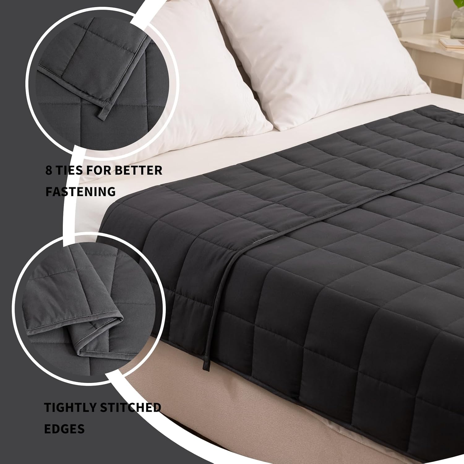 Good Nite Coperta Pesante Terapeutica 8kg, Grigio - immagine 3