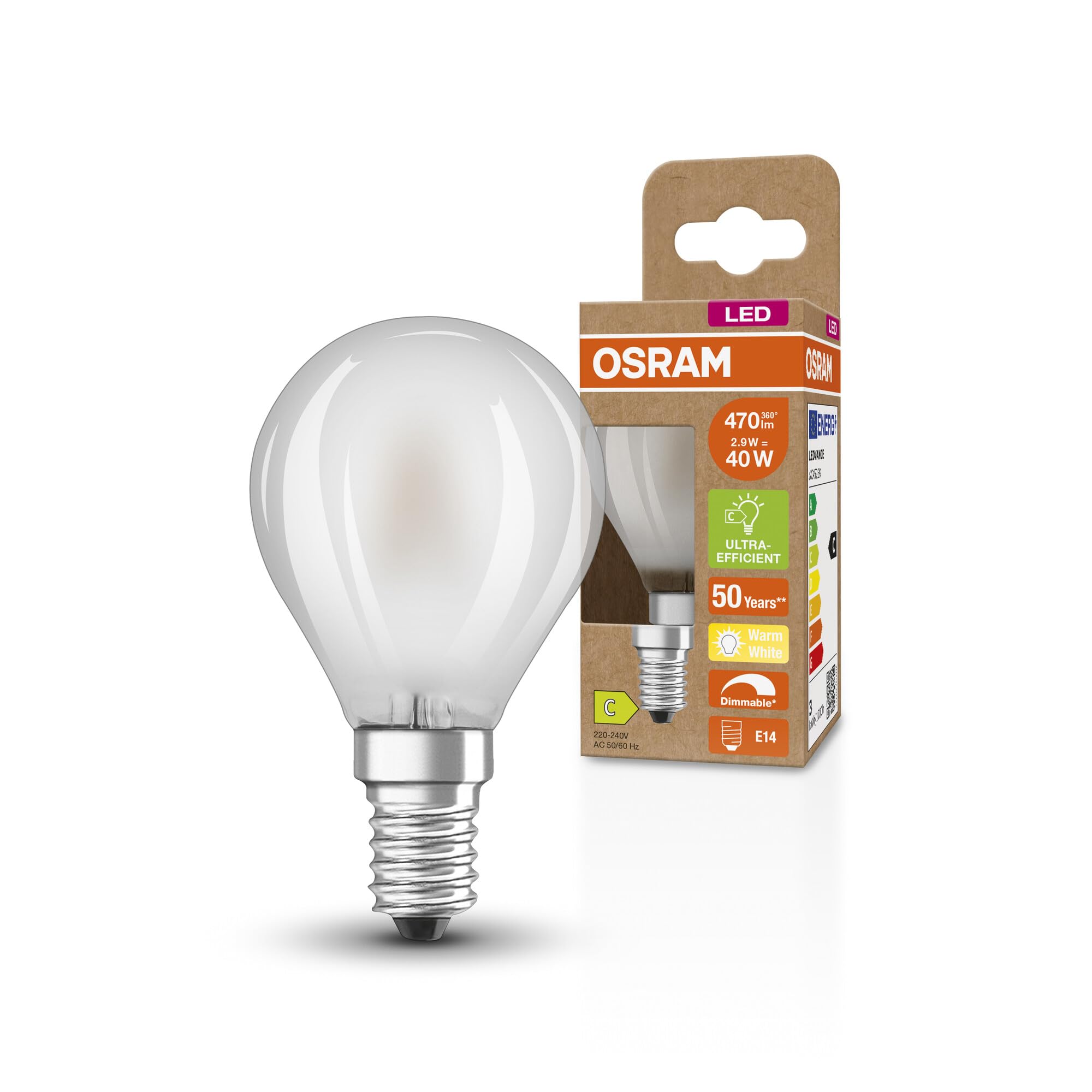 Osram SUPERSTAR+ CLASSIC P GLFR 40 - Lampada LED E14
