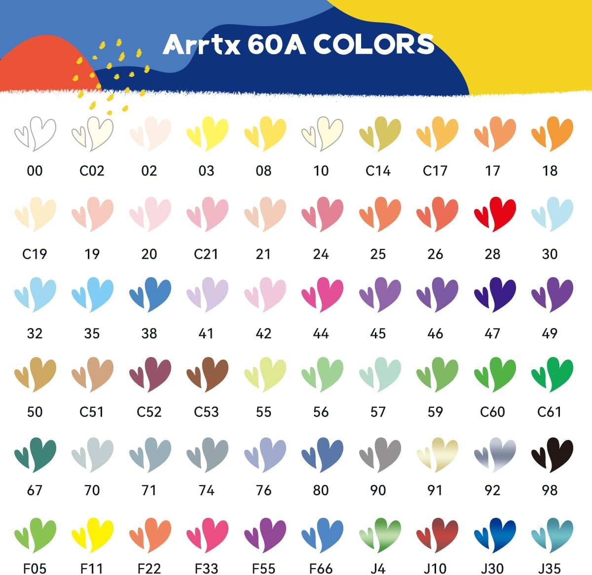 Arrtx Penne per Pittura Acrilica 60A con Punta a Pennello - immagine 5